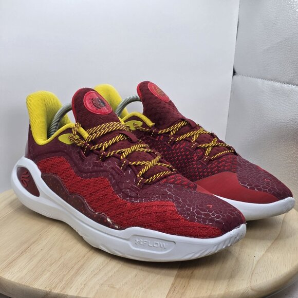 Men's 3026618-600 Under Armour Curry 11 Fire Sneaker Size 10 Red - UA Flow - Picture 5 of 11